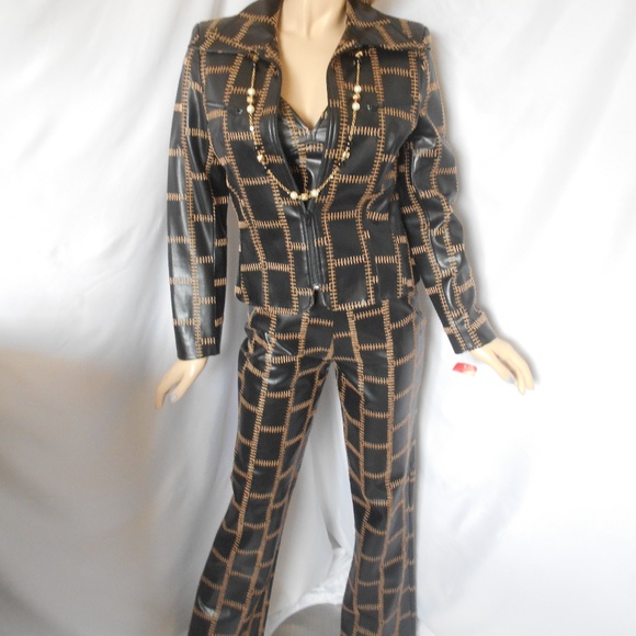 Nwt DINA BAR-EL Black 3 PC Pant Suit Sz 8/M